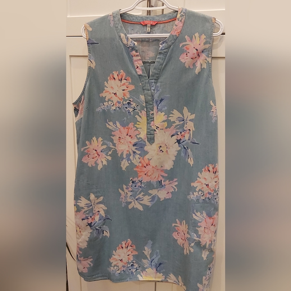 Joules floral denim dress